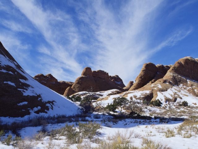 Snow In Arches National Park,