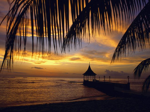 Jamaica, Montego Bay, Sunset Over